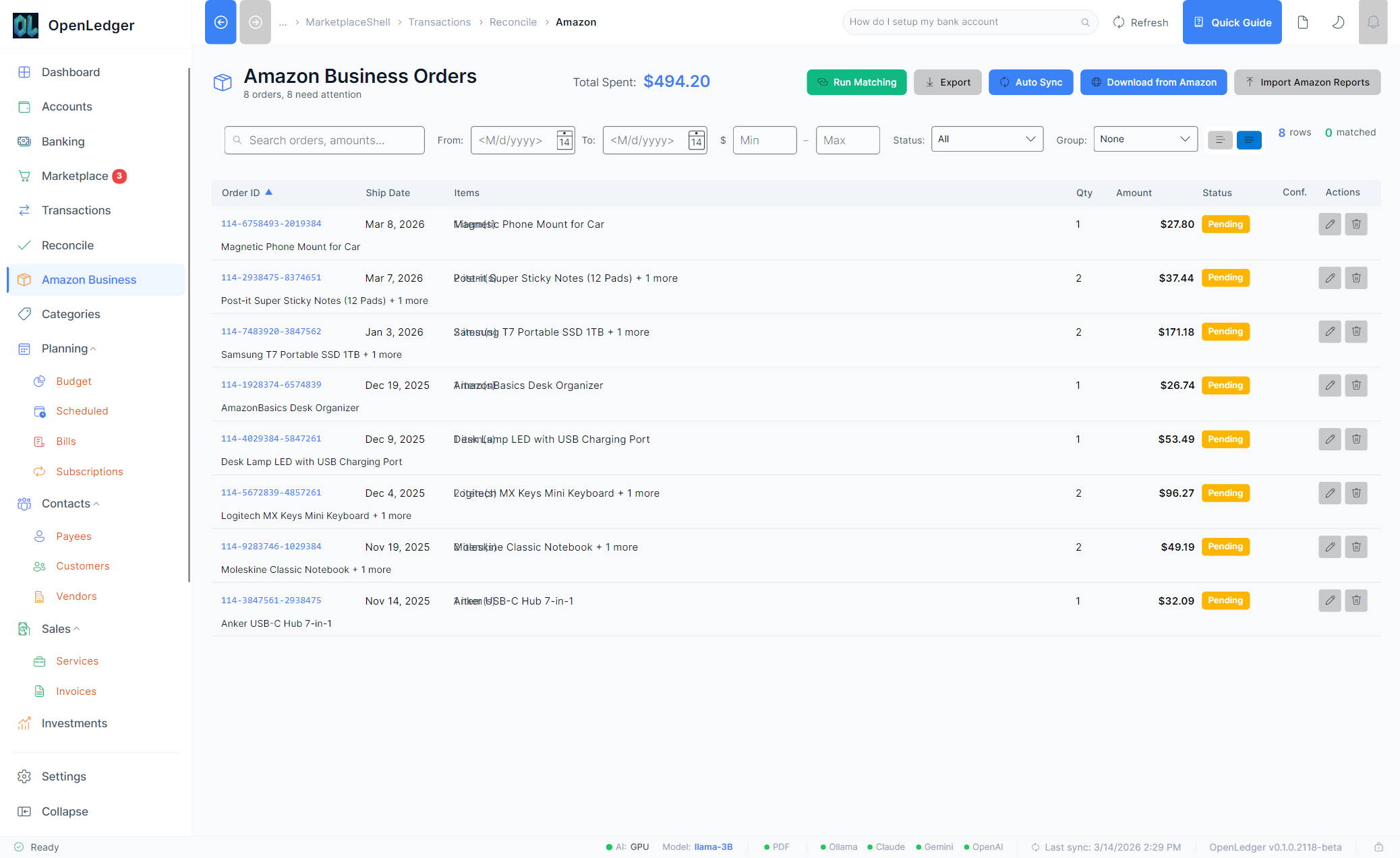 OpenLedger Amazon Business